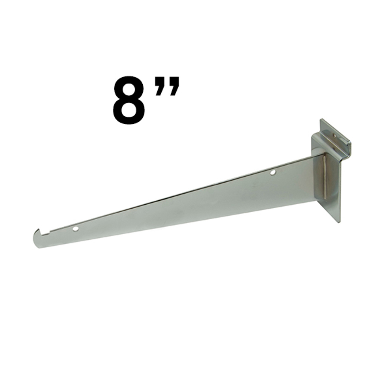 SW/8KB 8" Chrome Slatwall Shelf Brackets - ea.