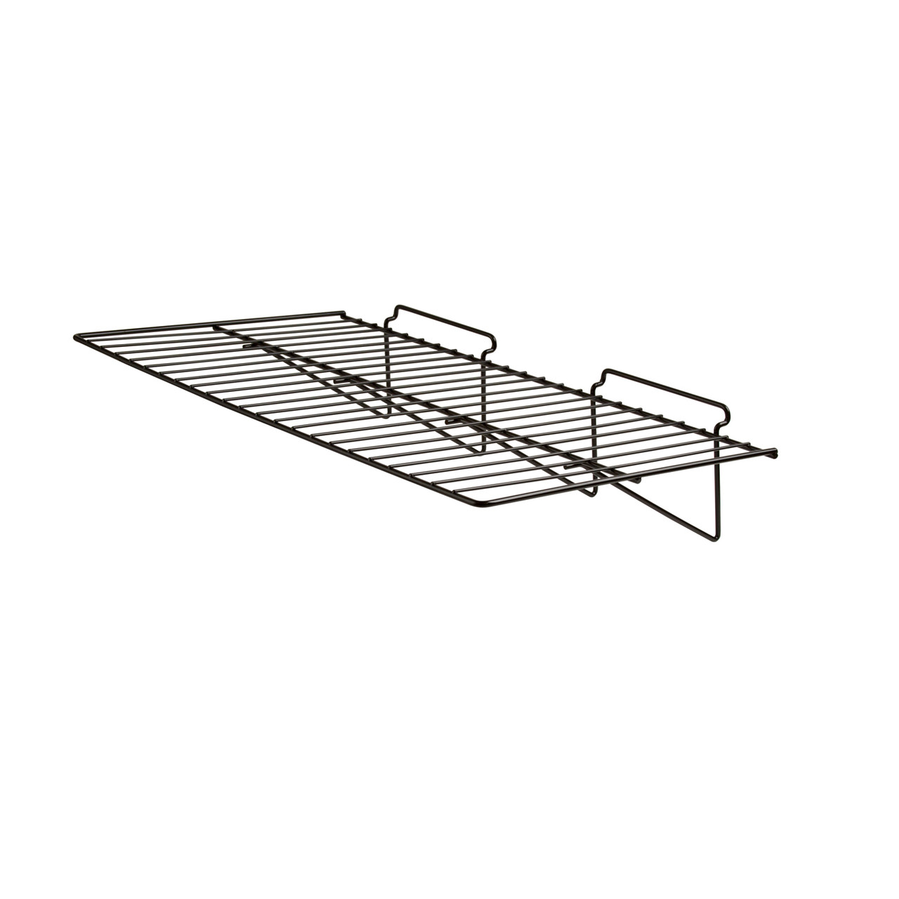 EBL/2412 Black 24" w x 12" d Epoxy Straight Wire Slatwall Shelf - ea.