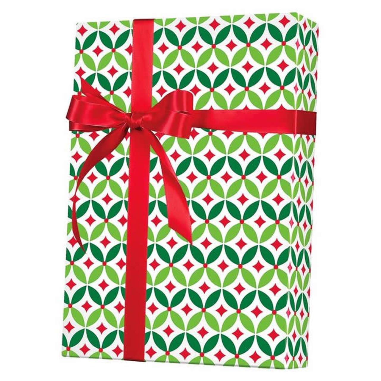 24" x 200' Geo Holly Gift Wrap