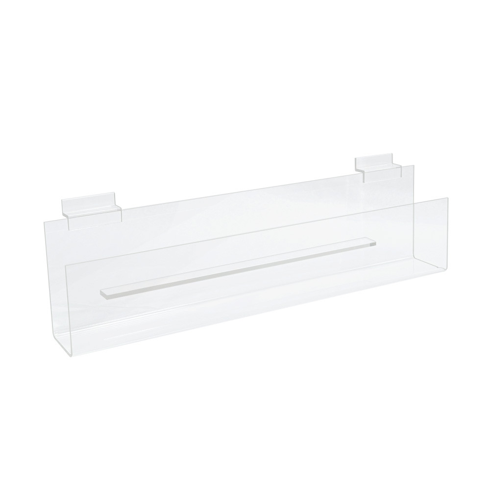 16"w x 2"d x 3"Lip Slatwall Acrylic J-Rack