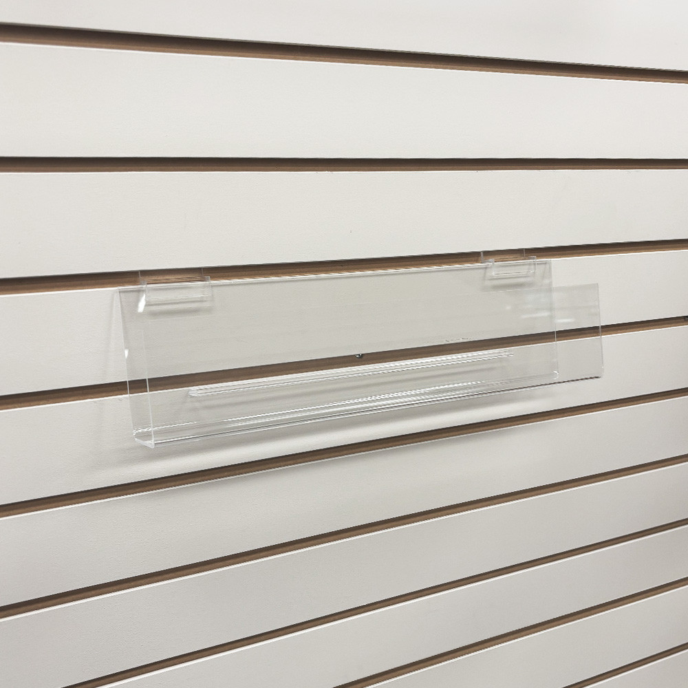 16"w x 2"d x 3"Lip Slatwall Acrylic J-Rack