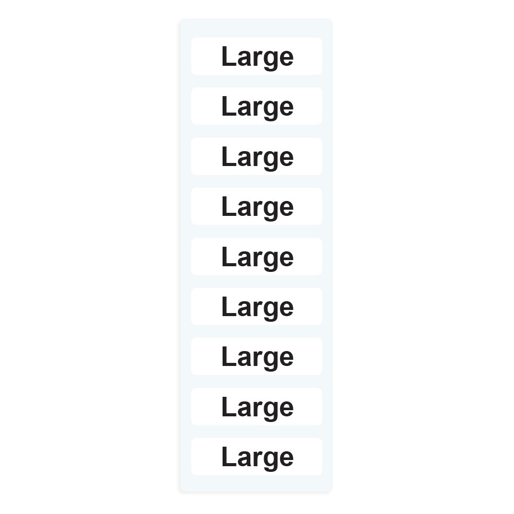 L Waist Size Labels