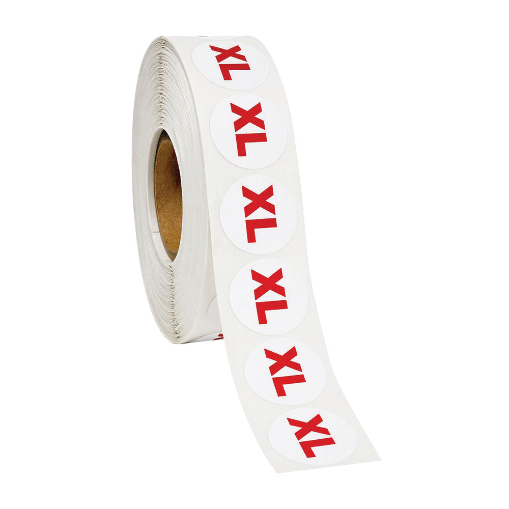 XL White Round Adhesive Size Labels