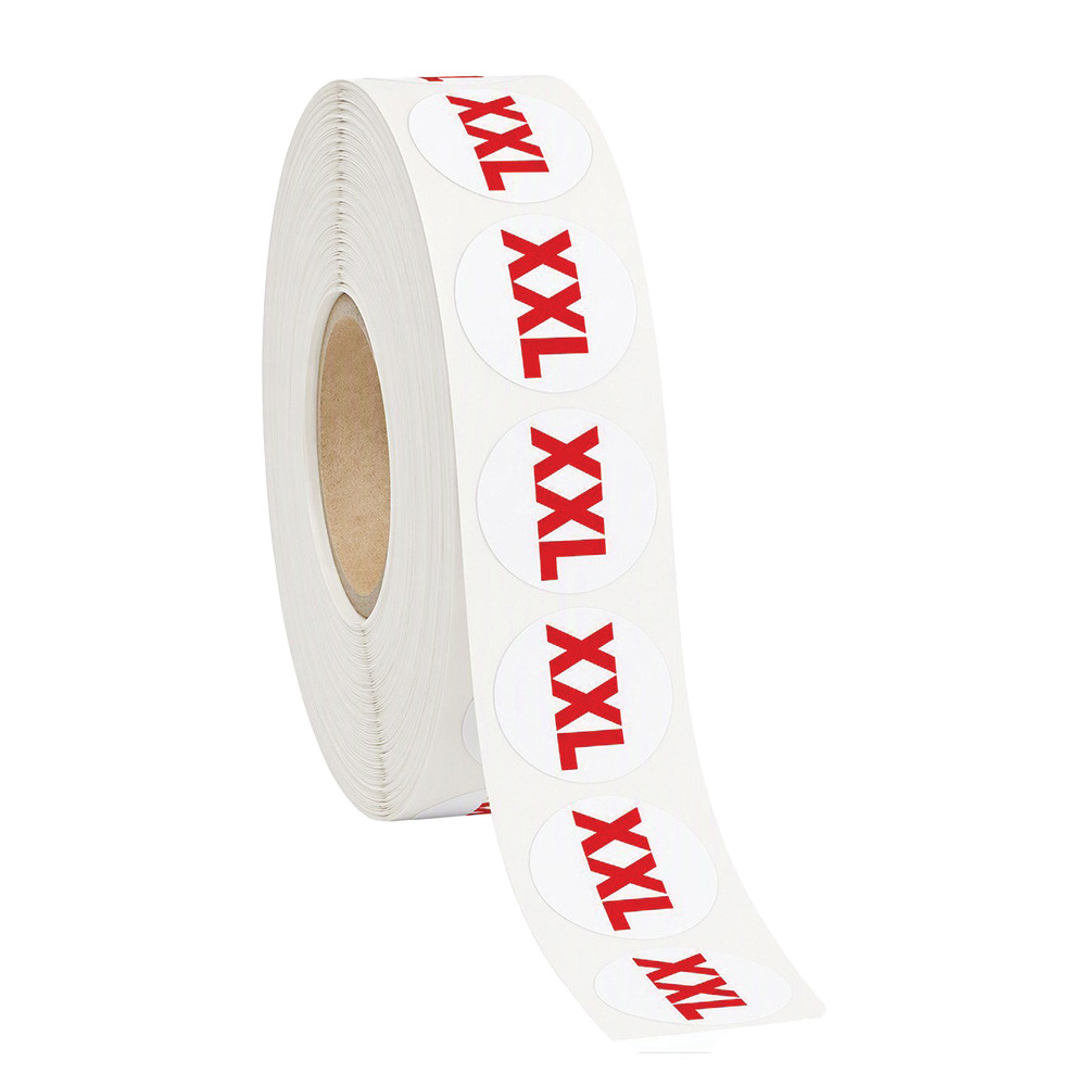 XXL White Round Adhesive Size Labels