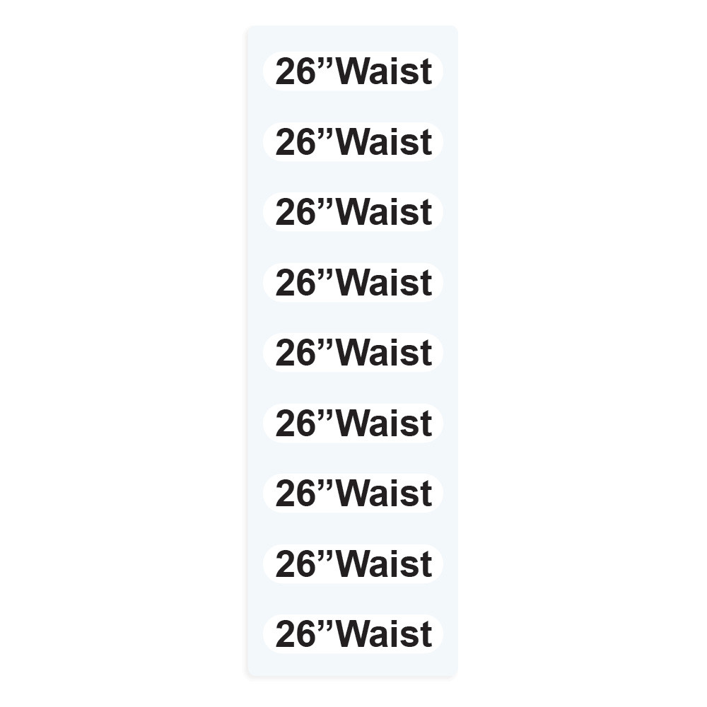 #26 Waist Size Labels