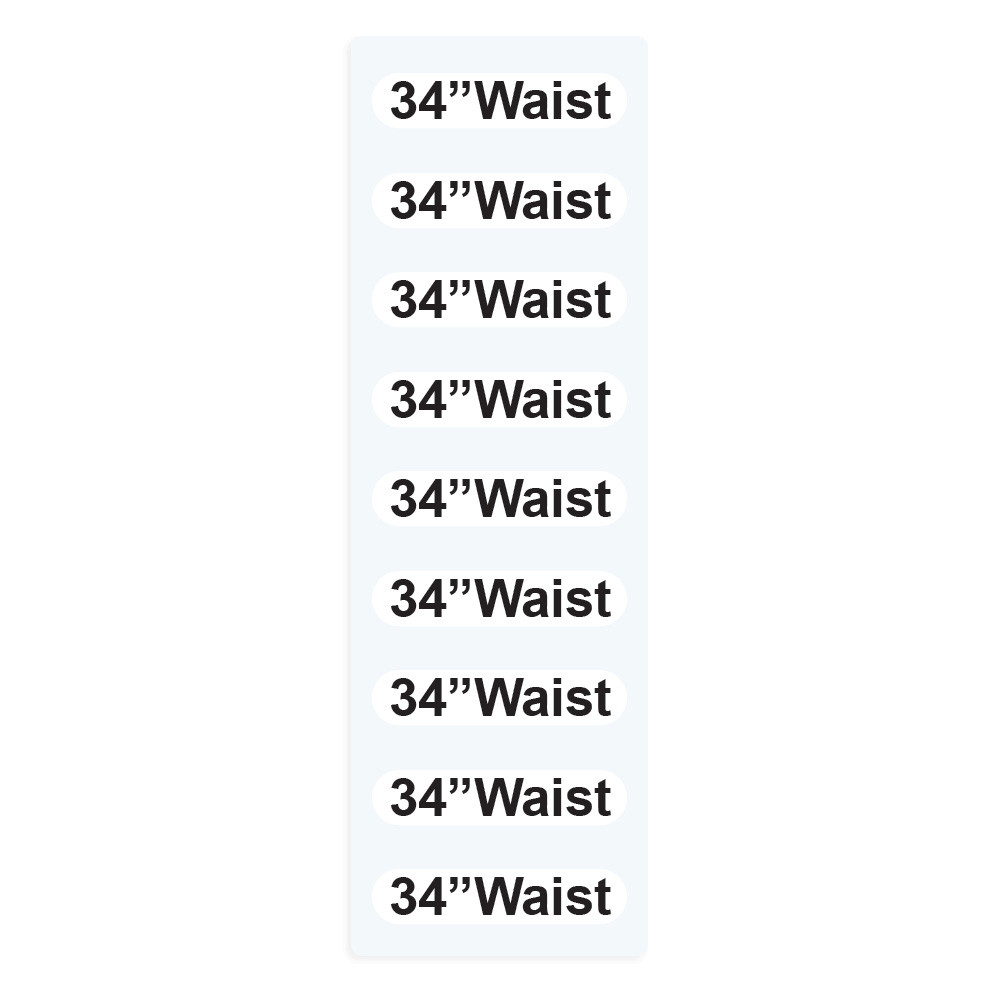 #34 Waist Size Labels