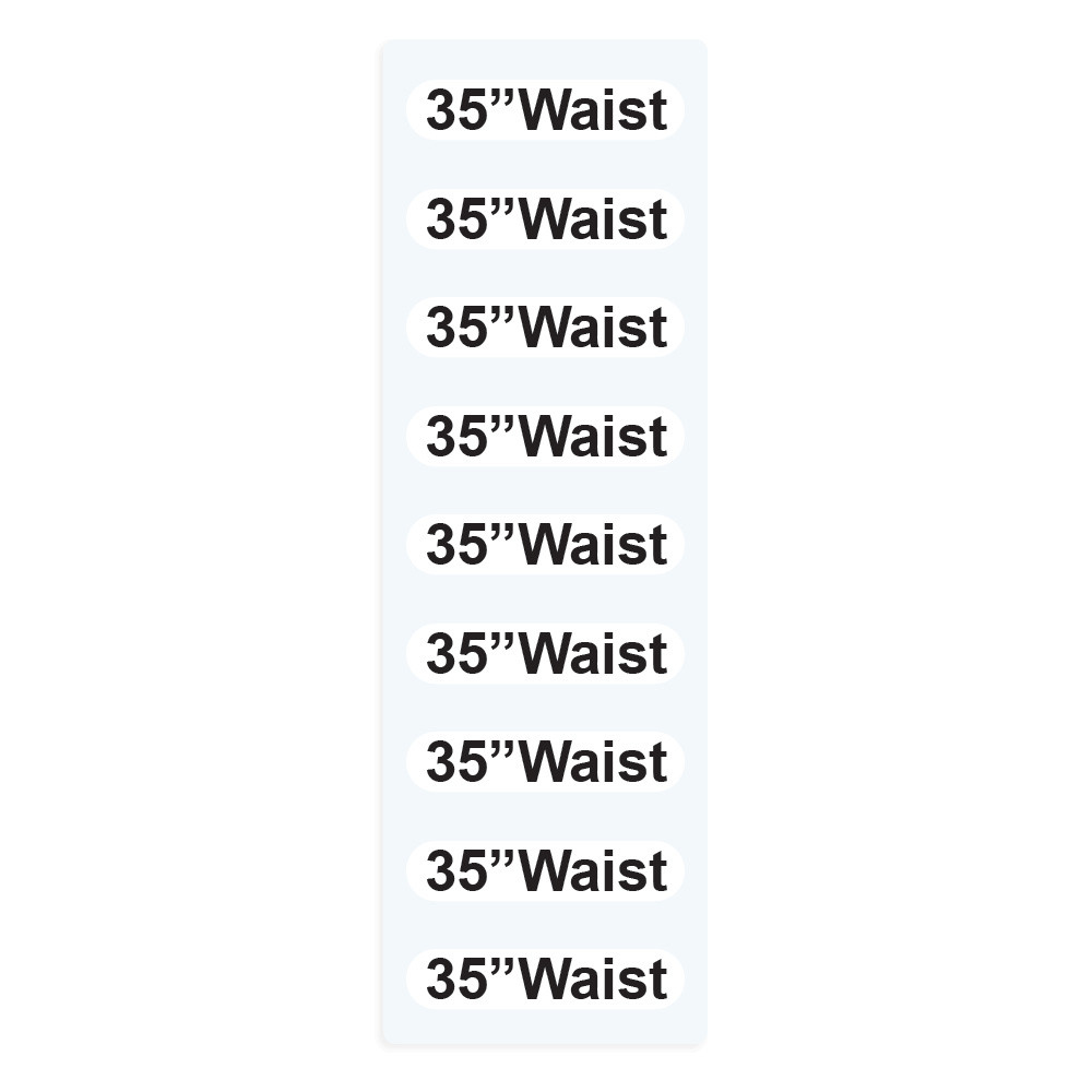 #35 Waist Size Labels