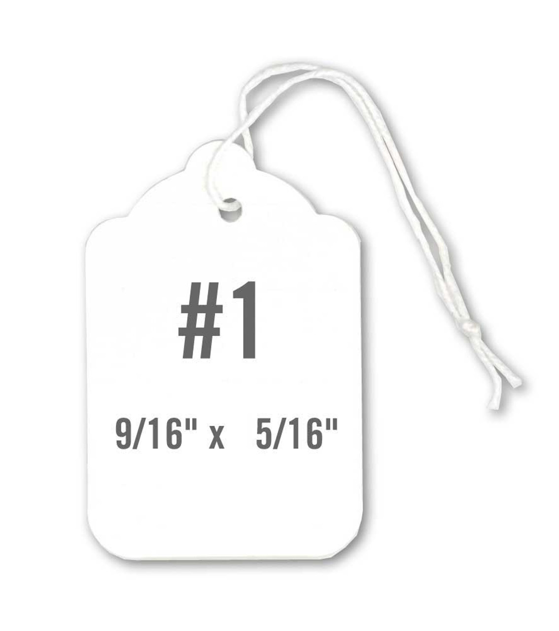 no. 1 Blank White String Tags 9/16" x 5/16" bx 1000