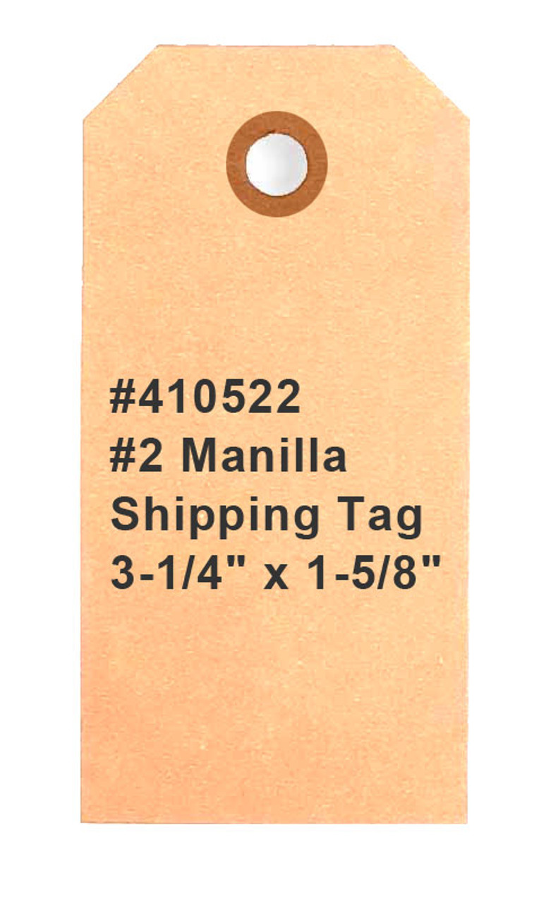 #2 Manilla Shipping Tags - 3-1/4" x 1-5/8" per 1000