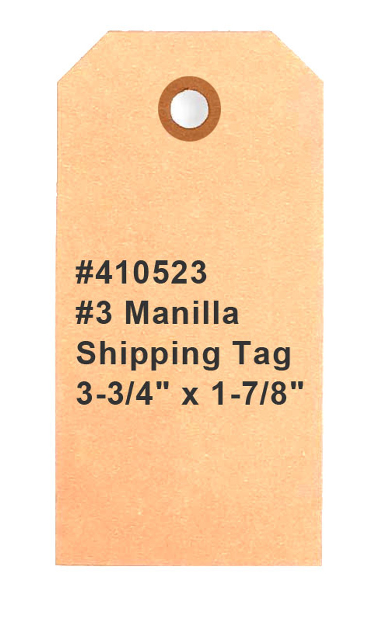 #3 Manilla Shipping Tags 3-3/4" x 1-7/8" per 1000