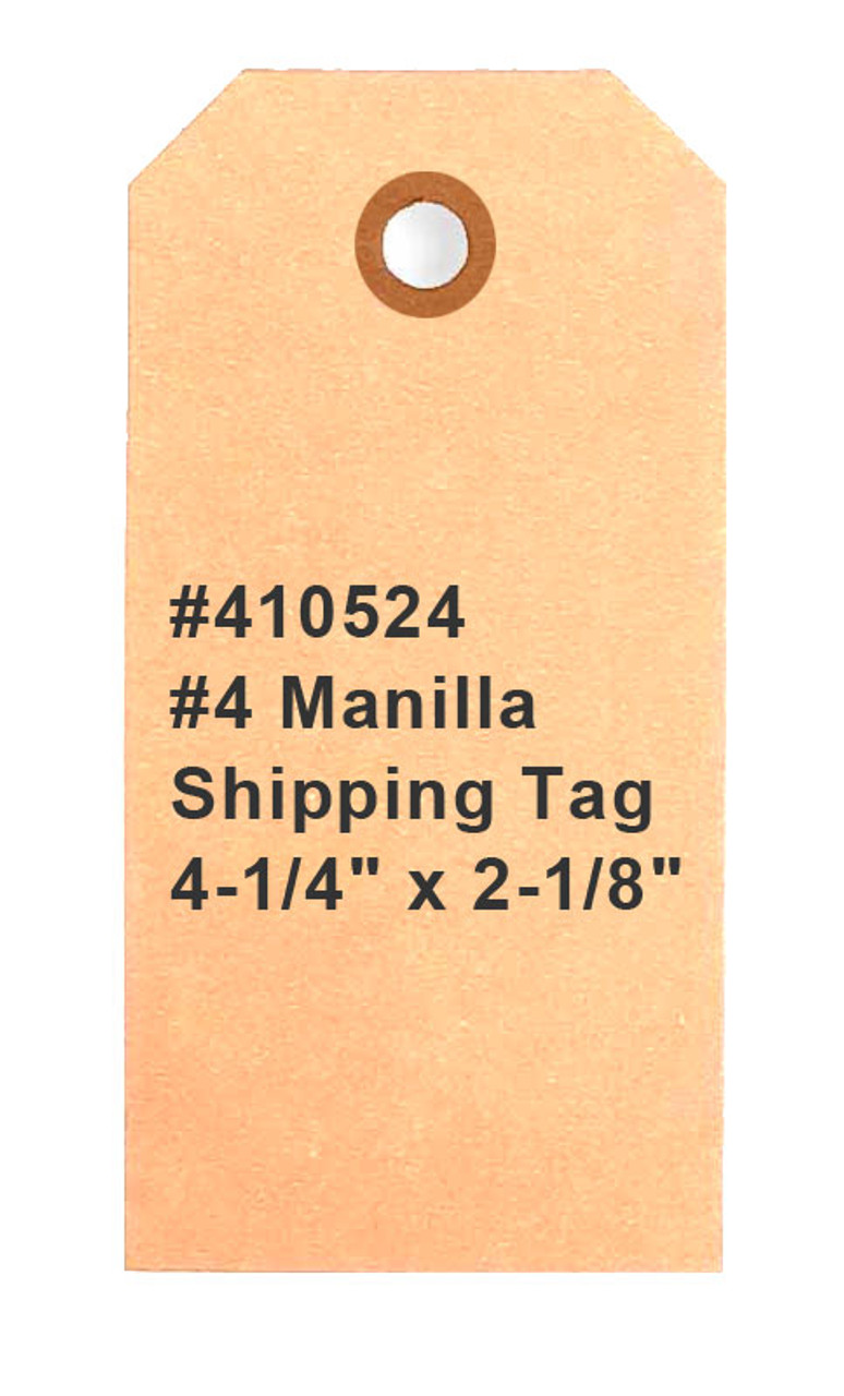 #4 Manilla Shipping Tags - 4-1/4" x 2-1/8" per 1000