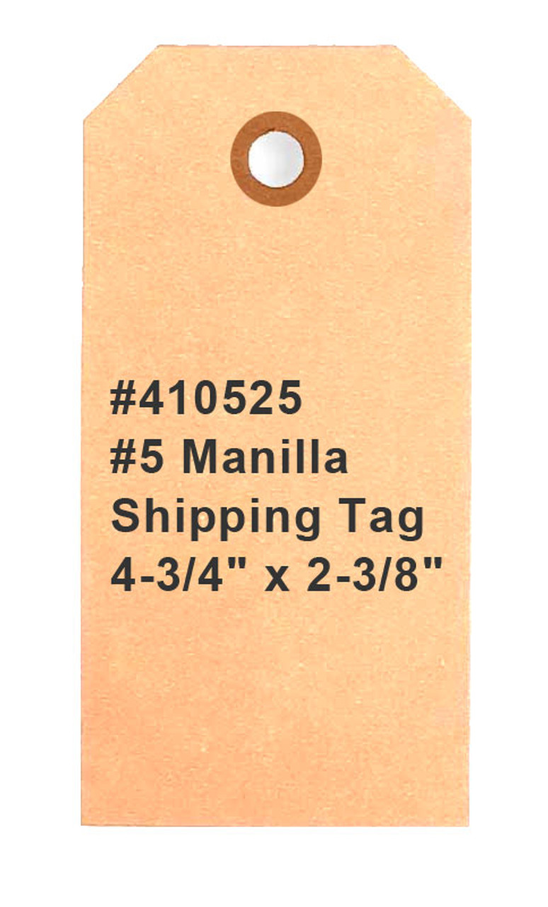 #5 Manilla Shipping Tags 4-3/4" x 2-3/8" per 1000