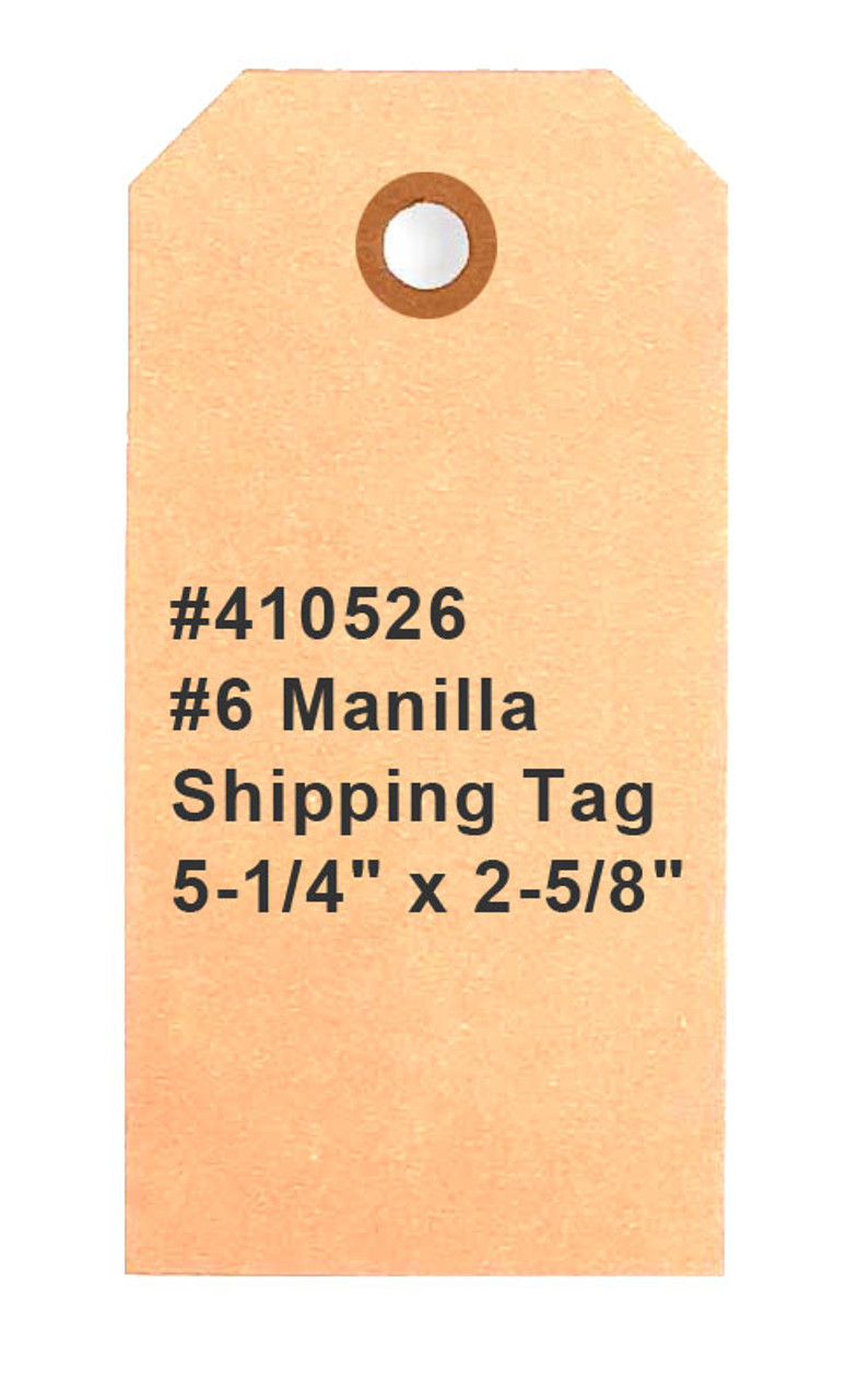 #6 Manilla Shipping Tags 5-1/4" x 2-5/8" per 1000