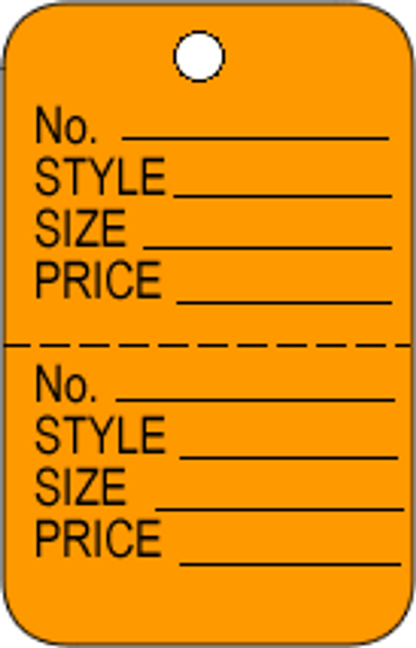 Orange Coloured Two Part Marking Tags