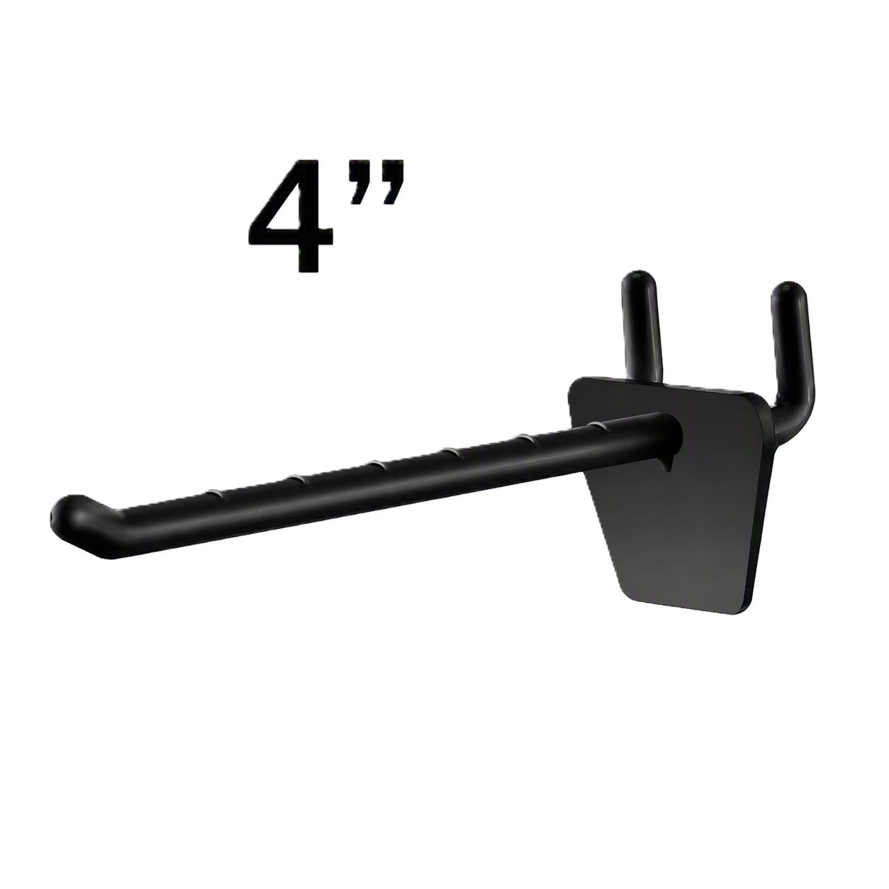 4" Lightweight Plastic Pegboard/Slatwall Hook-Black