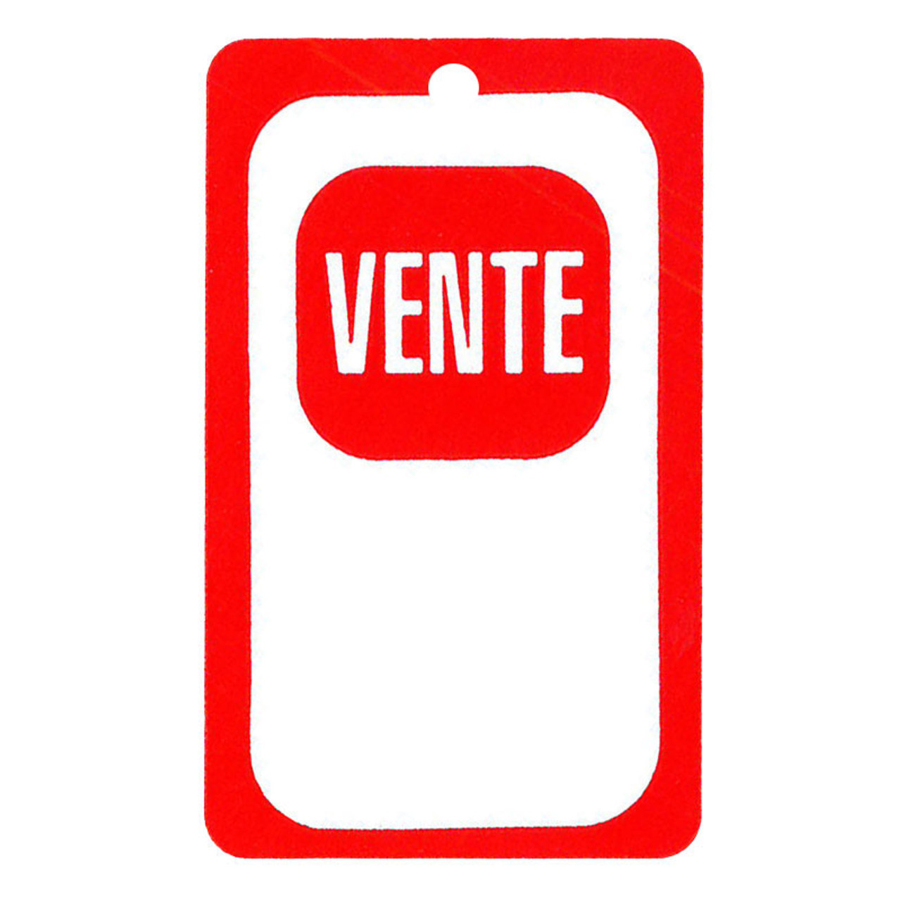 Vente white with red tags 1-3/4" w x 2-7/8" h - per 1000 - Limited Quantities
