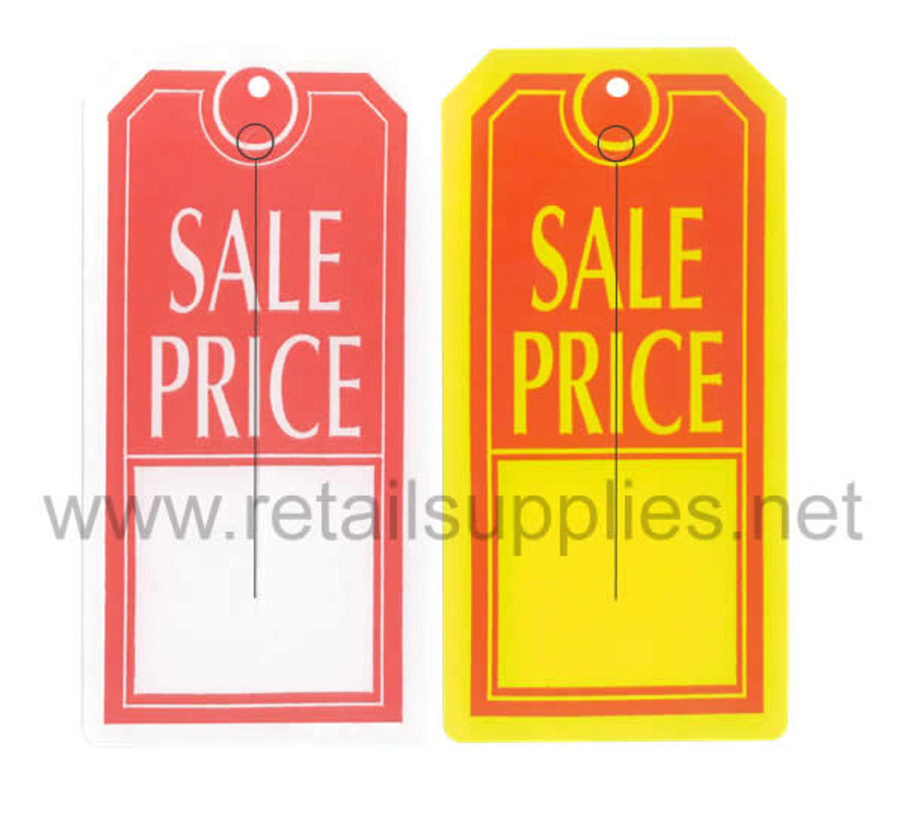 Red and Yellow Slotted Sale Tags