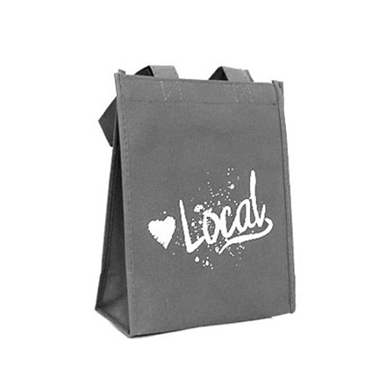 Love Local Petite - 8"x4"x10" Grey Non-Woven Cloth Shopping Bags