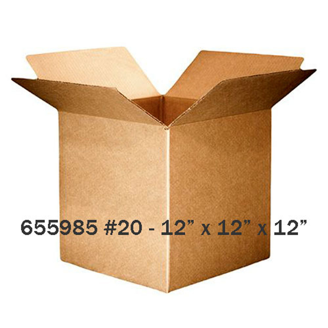 #20 - 12"w x 12"h x 12"d Corrugated Kraft Shipping Box - ea.