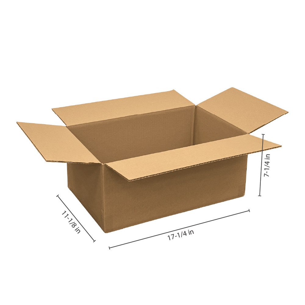 #129 - 17-1/4"l x 11-1/8"w x 7-1/4"h  Corrugated Kraft Shipping Box