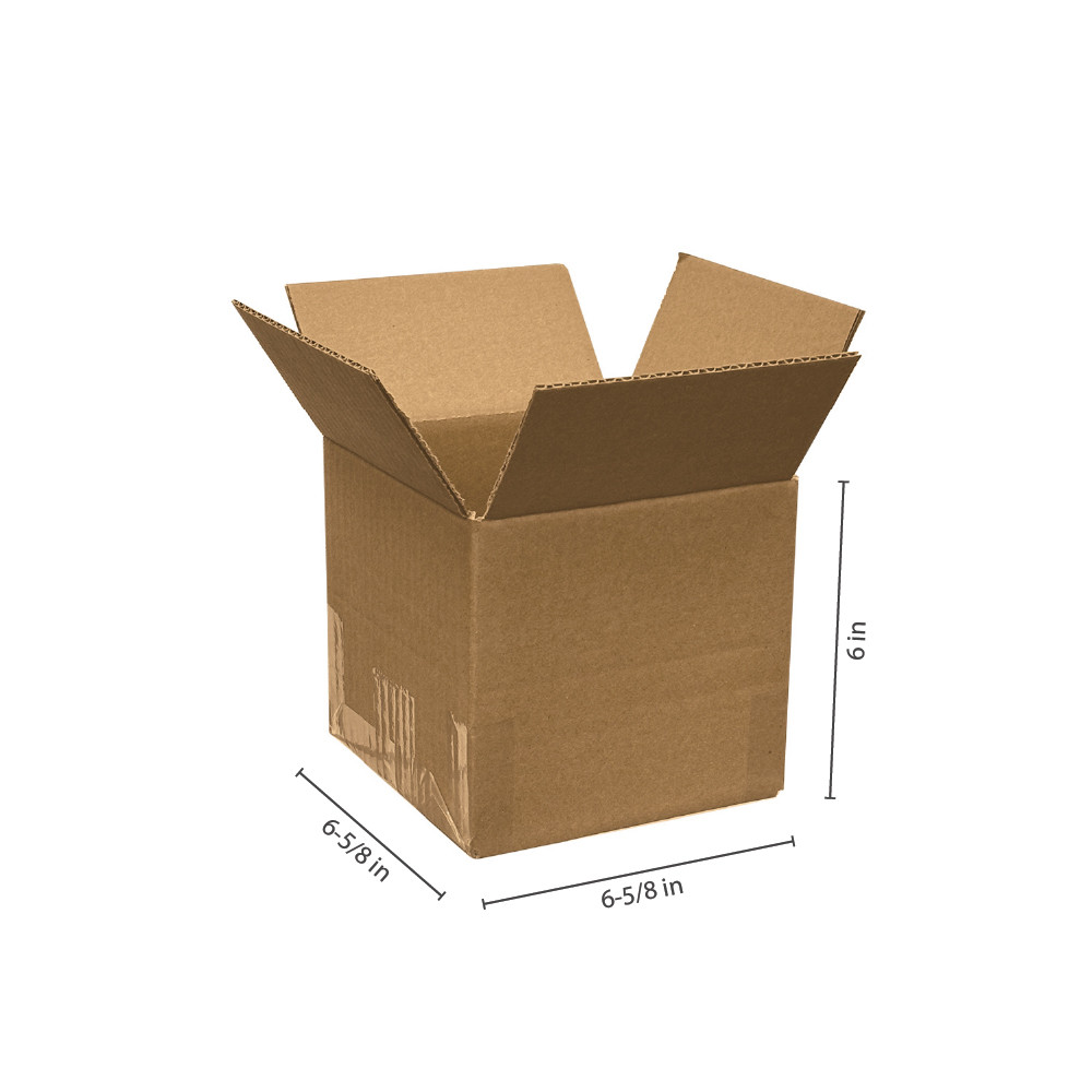 #6 - 6-5/8"l x 6-5/8"w x 6"h Corrugated Kraft Shipping Box