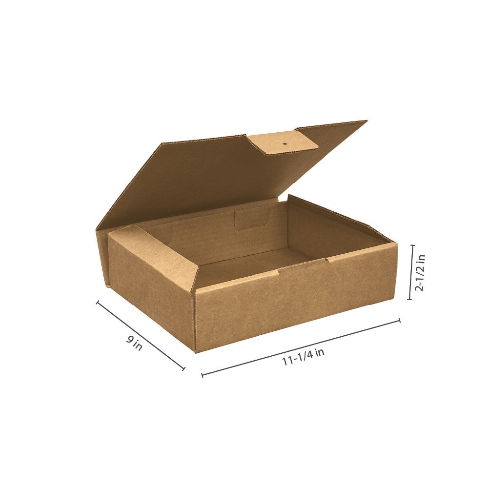 #3K - 11-1/4"l x 9"w x 2-1/2"h Corrugated Kraft Tuck-it Shipping Box