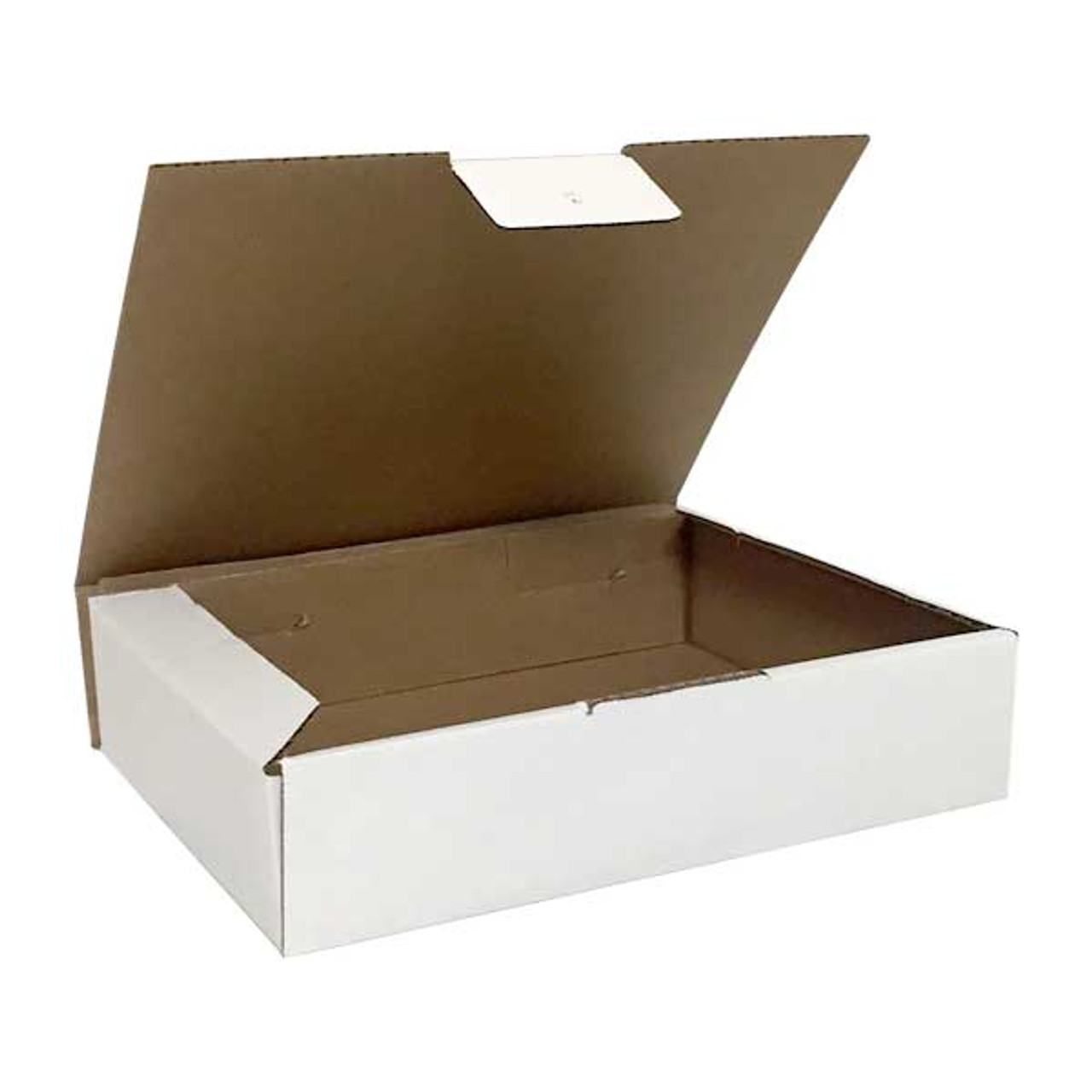 #3W - 11-1/2"l x 8-3/4"d x 2-1/2"h Corrugated White Tuck-it Shipping Box - ea.