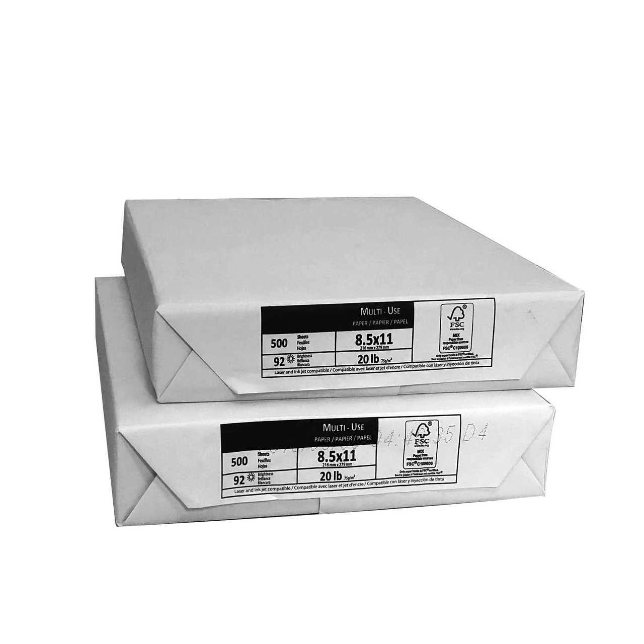 pkg 8-1/2" x 11" white copy paper - per pkg. 500 sheets