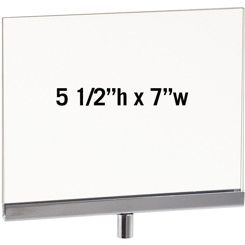 Acrylic & Chrome 5-1/2"h x 7"w Sign Holder