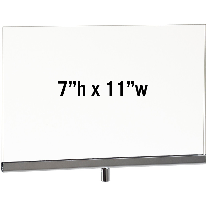 Acrylic & Chrome 7"h x 11"w Sign Holder