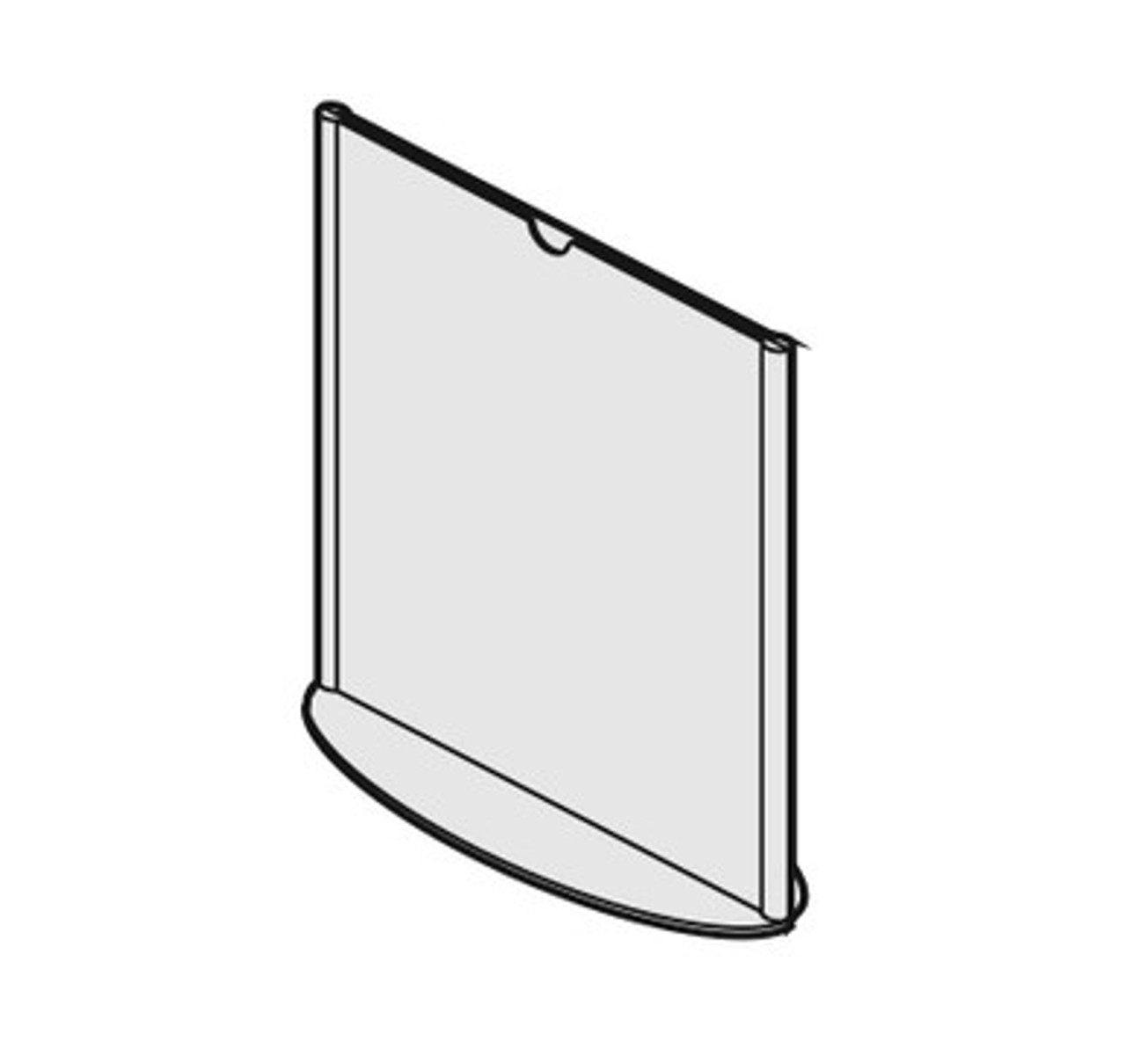 8-1/2"w x 11"h Clear Styrene One Piece Sign Holder with Oval Base
