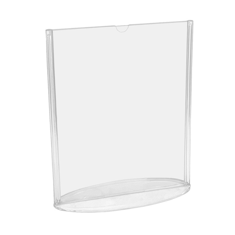 8-1/2"w x 11"h Clear Styrene One Piece Sign Holder with Oval Base