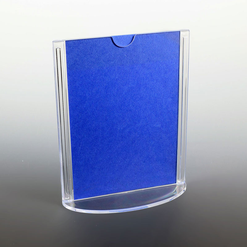 4"w x 6"h Clear Styrene One Piece Sign Holder with Oval Base