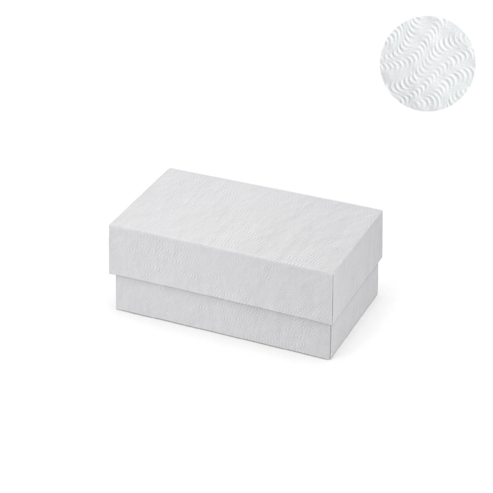 Embossed Swirl White #21 Premium 2-1/2"x1-1/2"x7/8" Jewellery Box