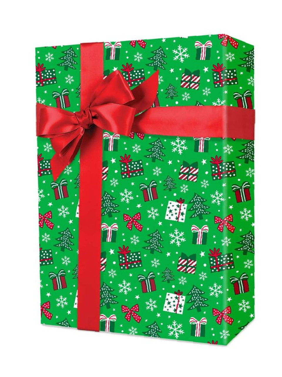 24" x 833' Small Gifts on Green Gift Wrap