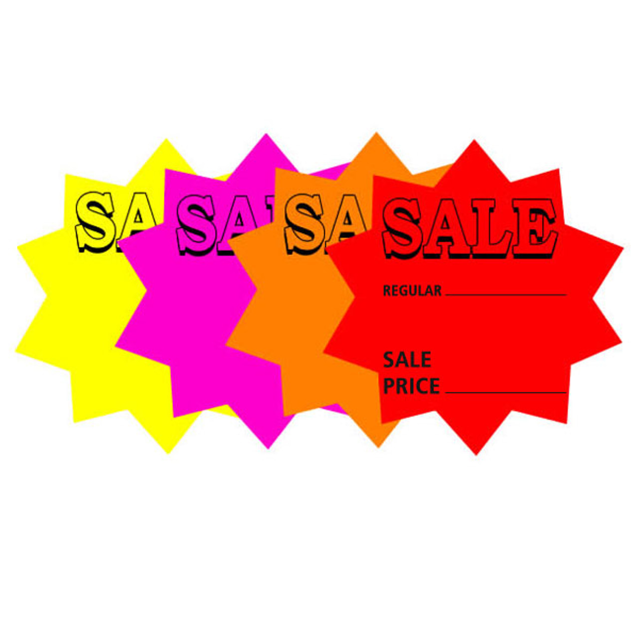 3" CSG240 Sale Burst Sign Cards pkg 100