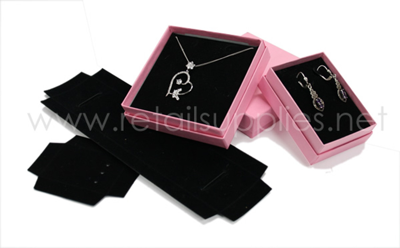 #32 Black velvet flocked jewellery box Insert