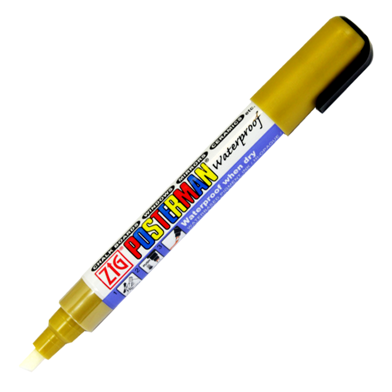 Metallic Gold 1/4" Zig Posterman Brand Waterproof Markers