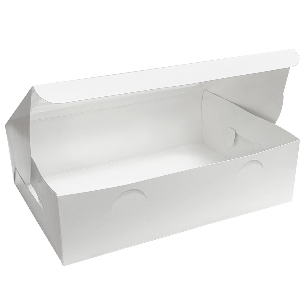 14" x 10" x 4" Premium White Coated Cupcake Bakery Box With Window for 12 Cupcakes