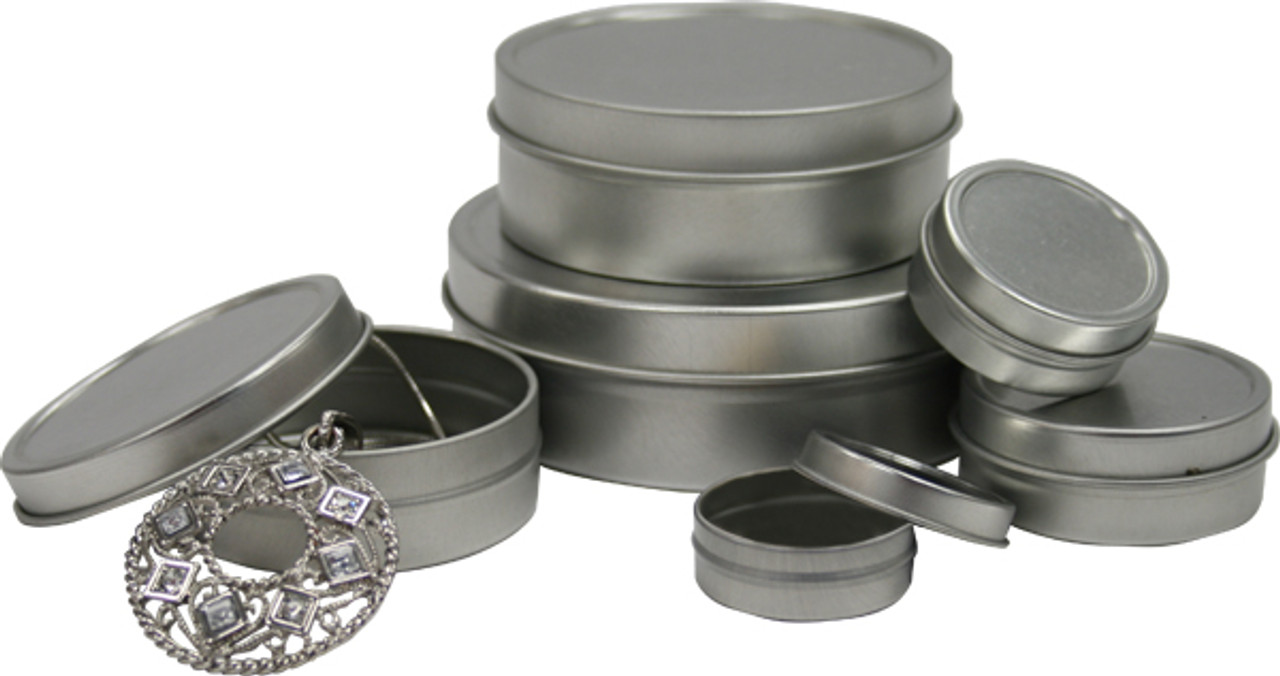 1-1/4" diam. x 1-/2" Round Tins with Solid Lid