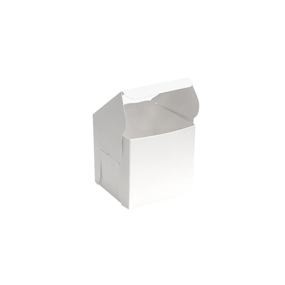 4" x 4" x 4" Premium White Coated Cupcake Bakery Box With Window