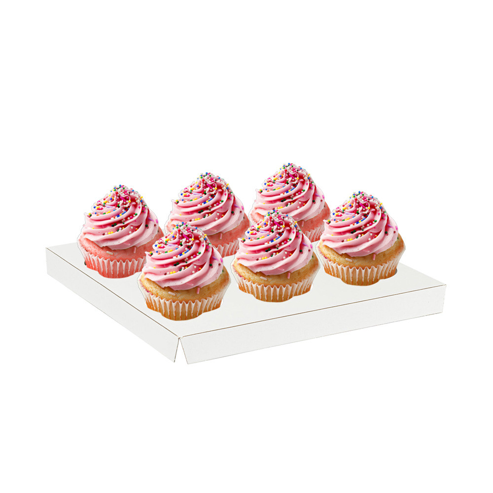 Regular 6 Cup Cupcake Inserts for Folding Bakery Boxes
