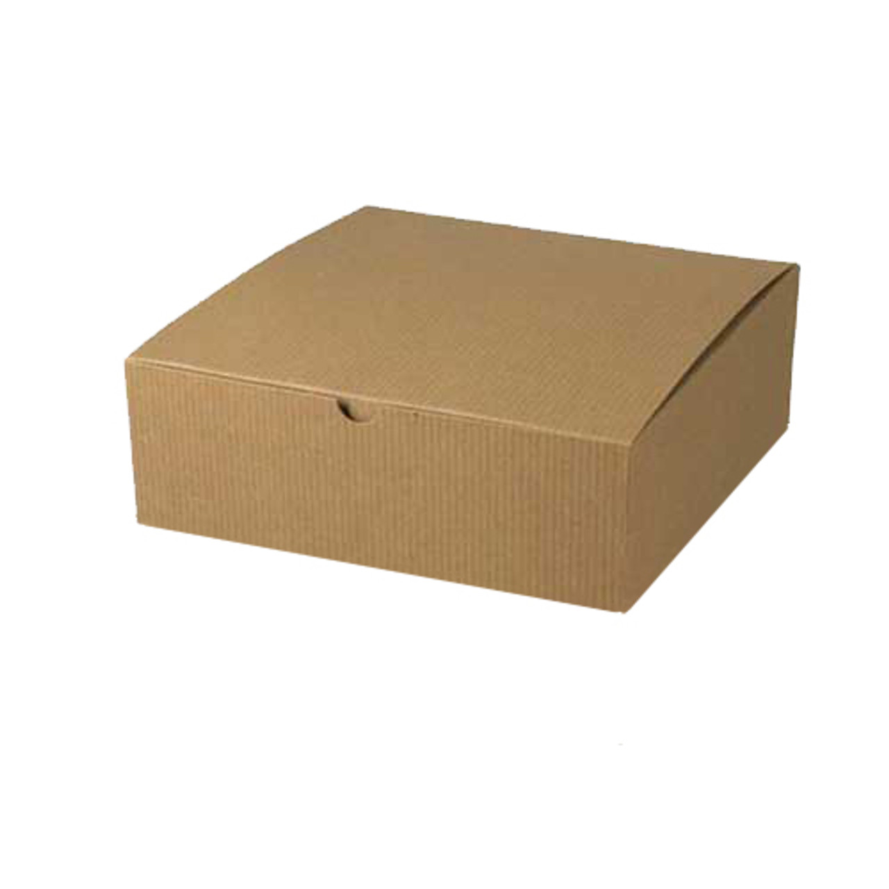 #53 Kraft Pinstripe Pop N' Lock Giftware Box - 5"x5"x3"