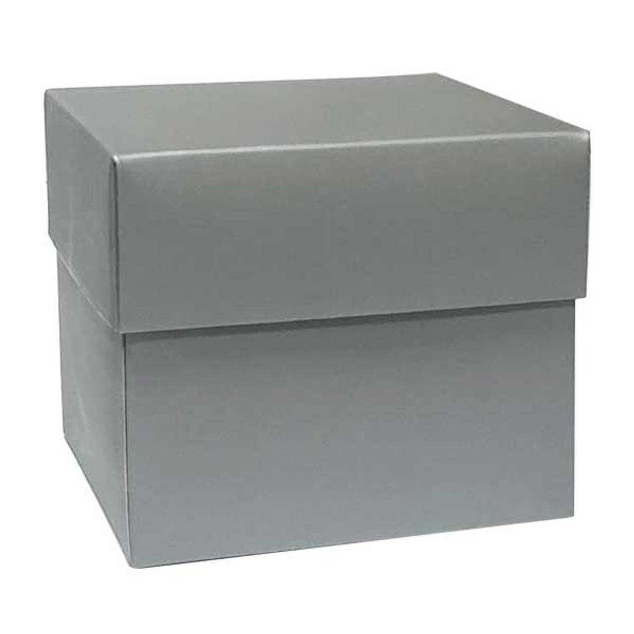 6"x6"x4" Deluxe Gourmet Gift Box-Metallic Silver