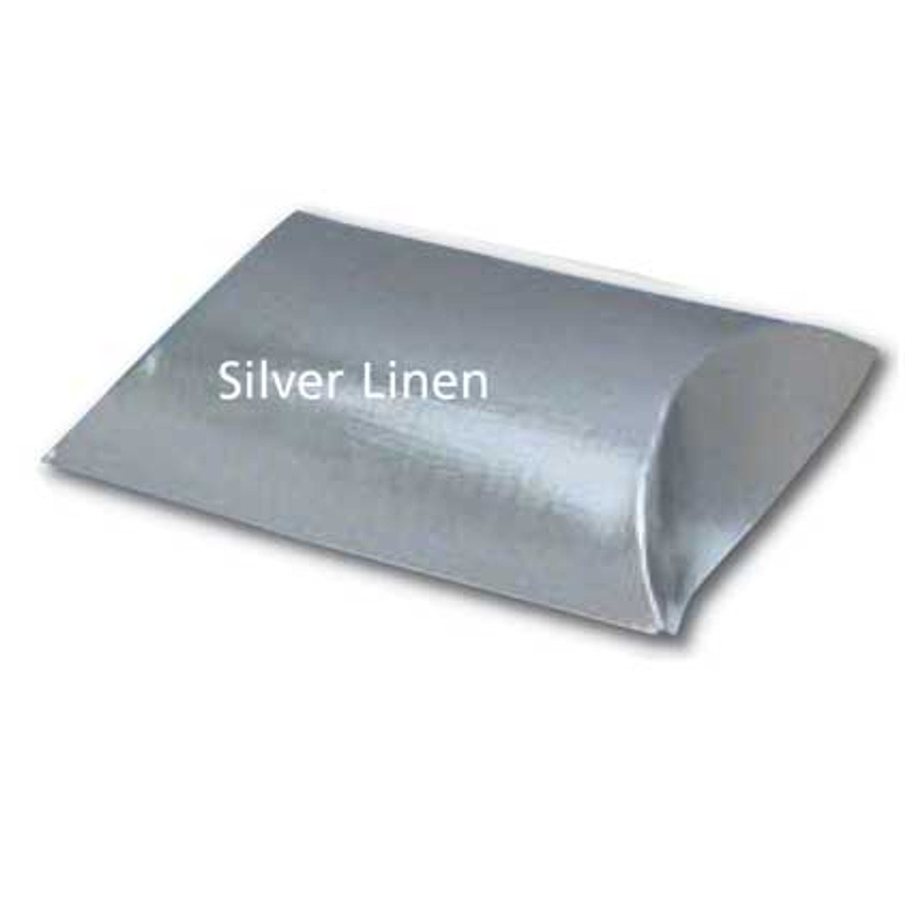 Metallic Silver Linen Medium Size Pillow Box 4" x 4" x 1-1/4"