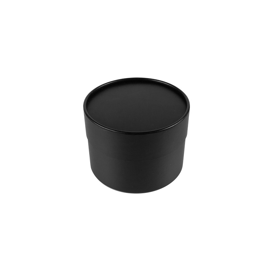 Black Matte Medium Round Rigid Boxes 5" diam. x 3-1/2"h