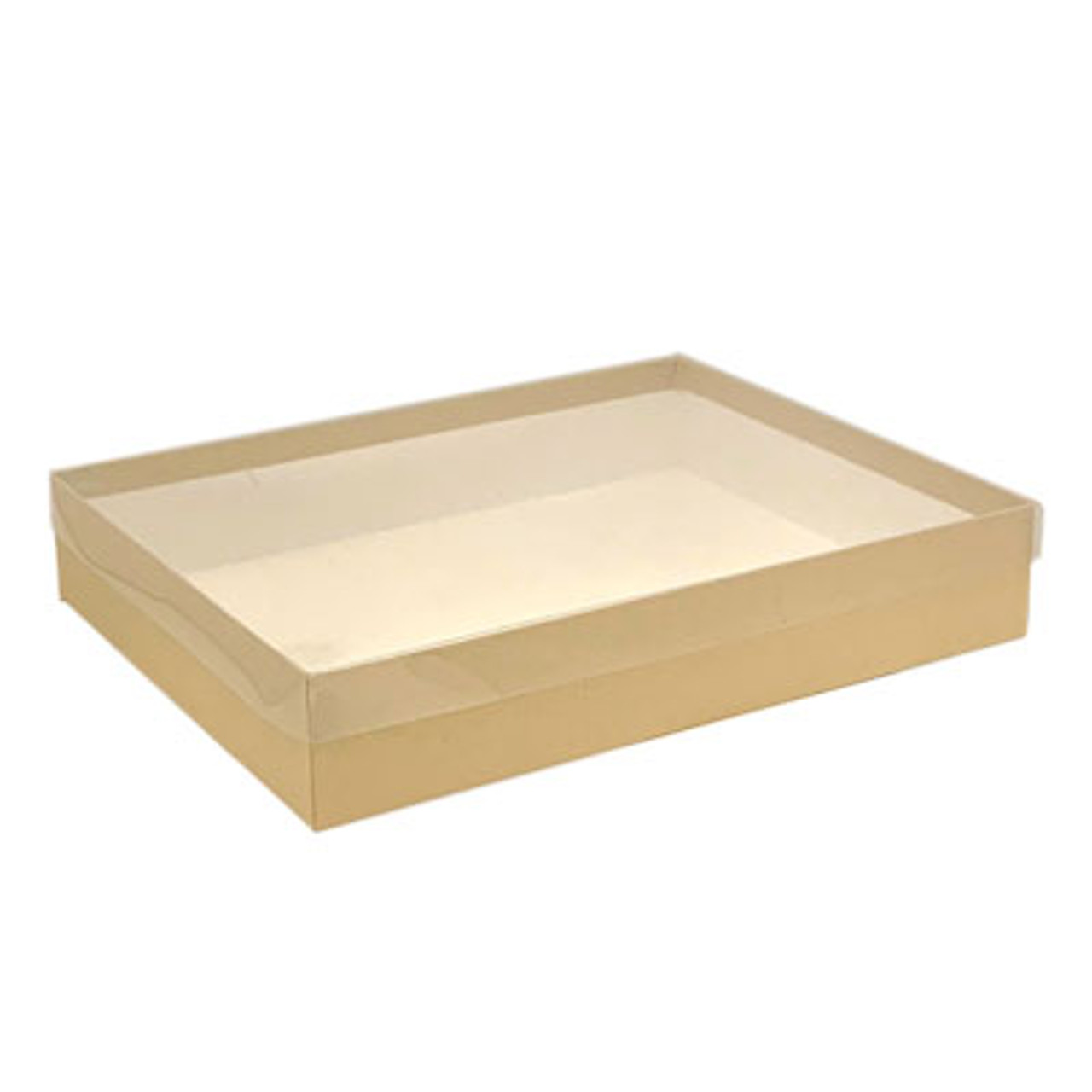 11-1/4" x 8-3/4" x 2" Kraft Clear Top Boxes