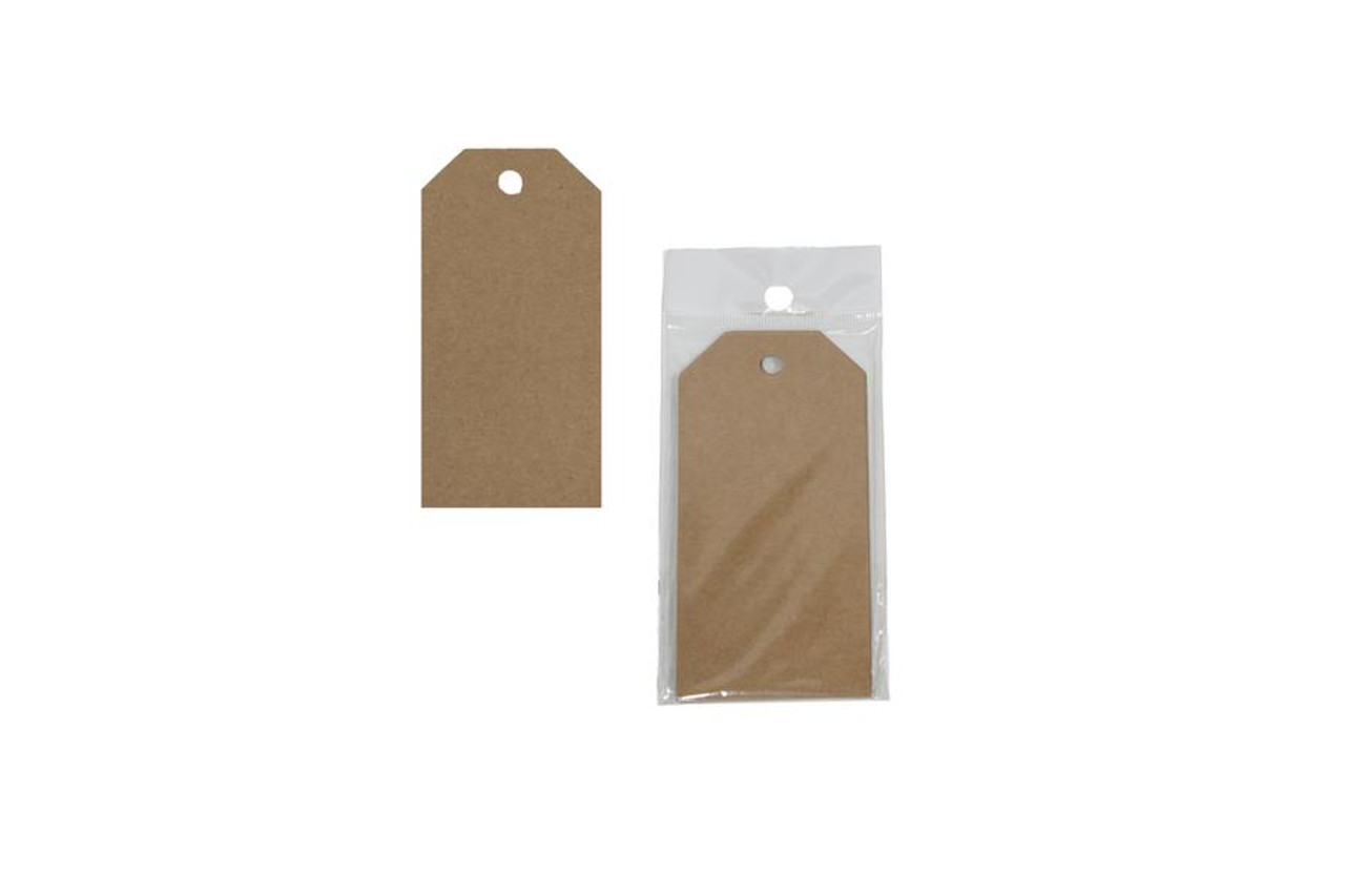 2" x 4" Kraft Luggage Style Gift Tag with Hole