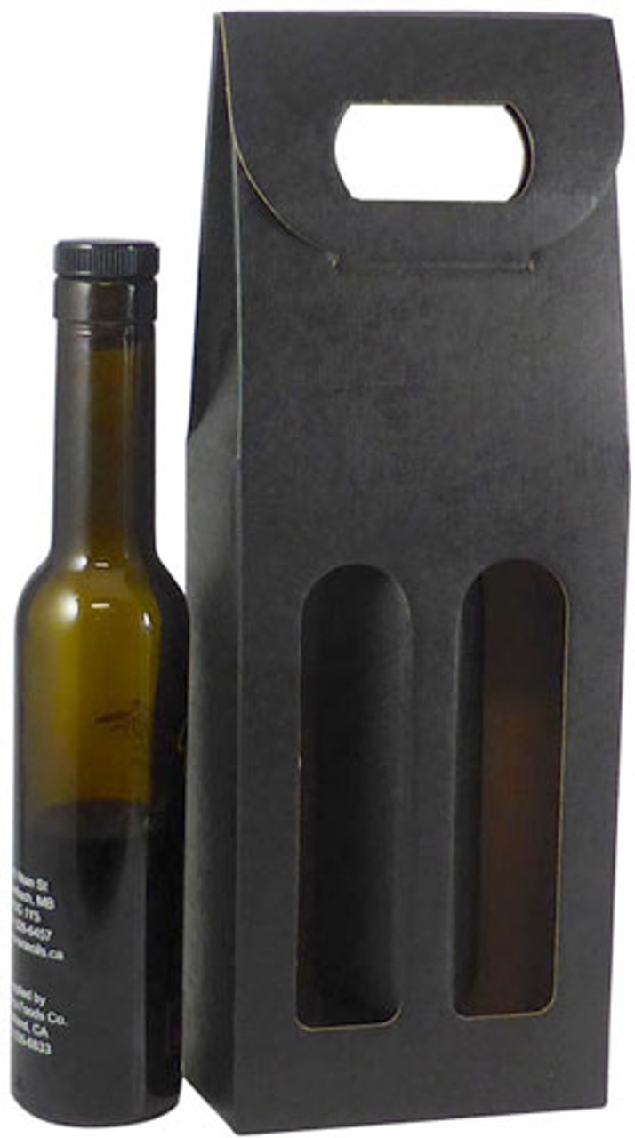 200 ml Oil & Vinegar Bottle Carrier - Black Linen - 4 1/4" x 2 1/8" x 12" - ea.