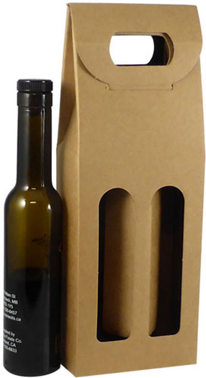 200 ml Oil & Vinegar Bottle Carrier - Natural Kraft - 4 1/4" x 2 1/8" x 12" - ea.